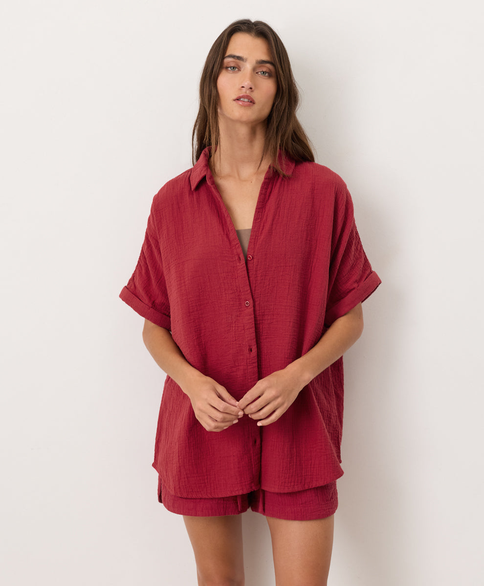 Organic Coastal Double Gauze Oversized Shirt