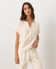 Organic Coastal Double Gauze Short Sleeve Popover