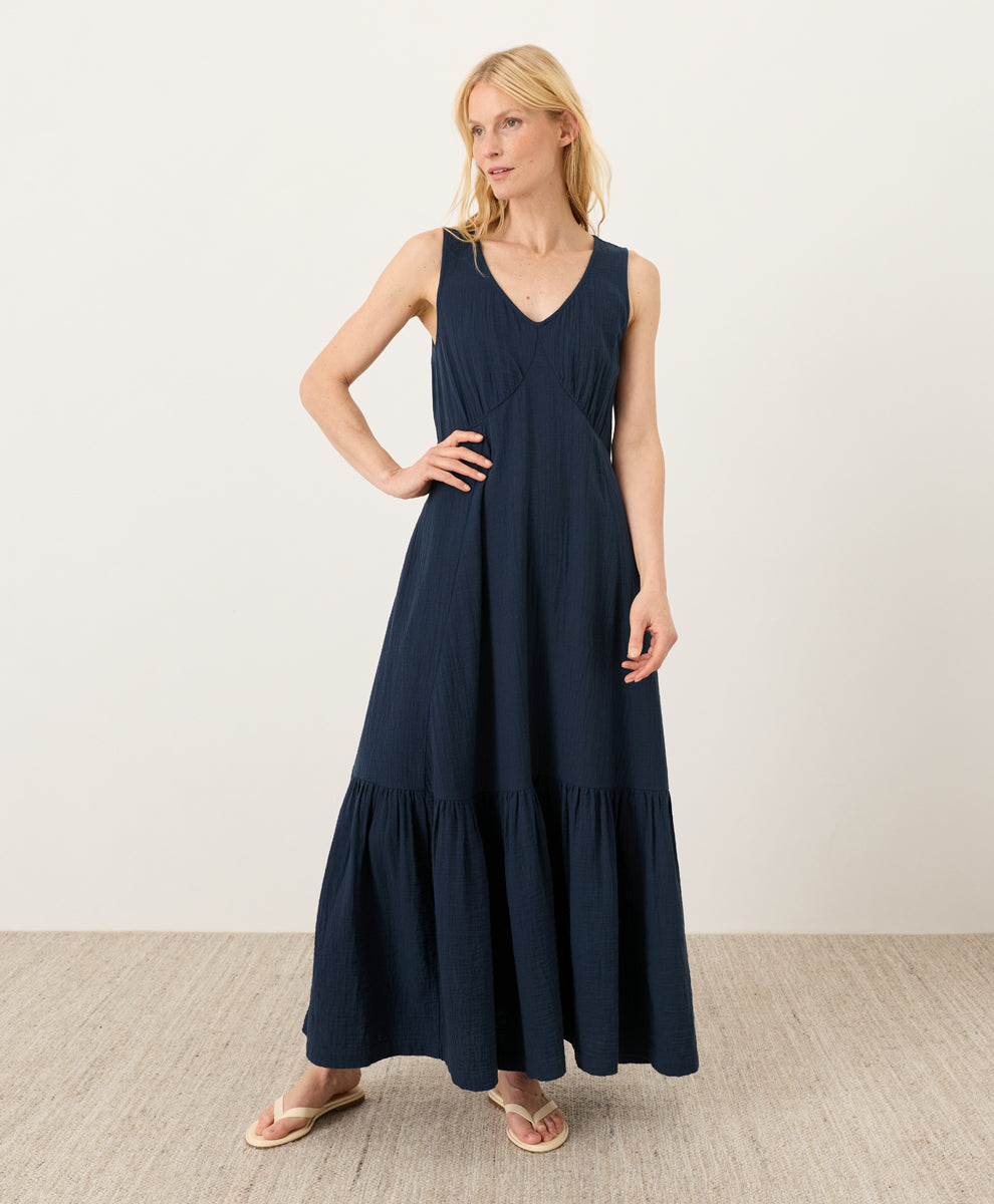 Organic Coastal Double Gauze Beach To Brunch Maxi Dress