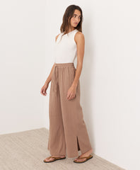 Organic Coastal Double Gauze Split Hem Pant