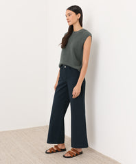 Organic Stretch Twill Wide Leg Pant