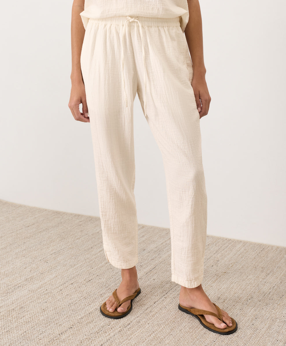 Organic Coastal Double Gauze Tapered Pull-On Pant