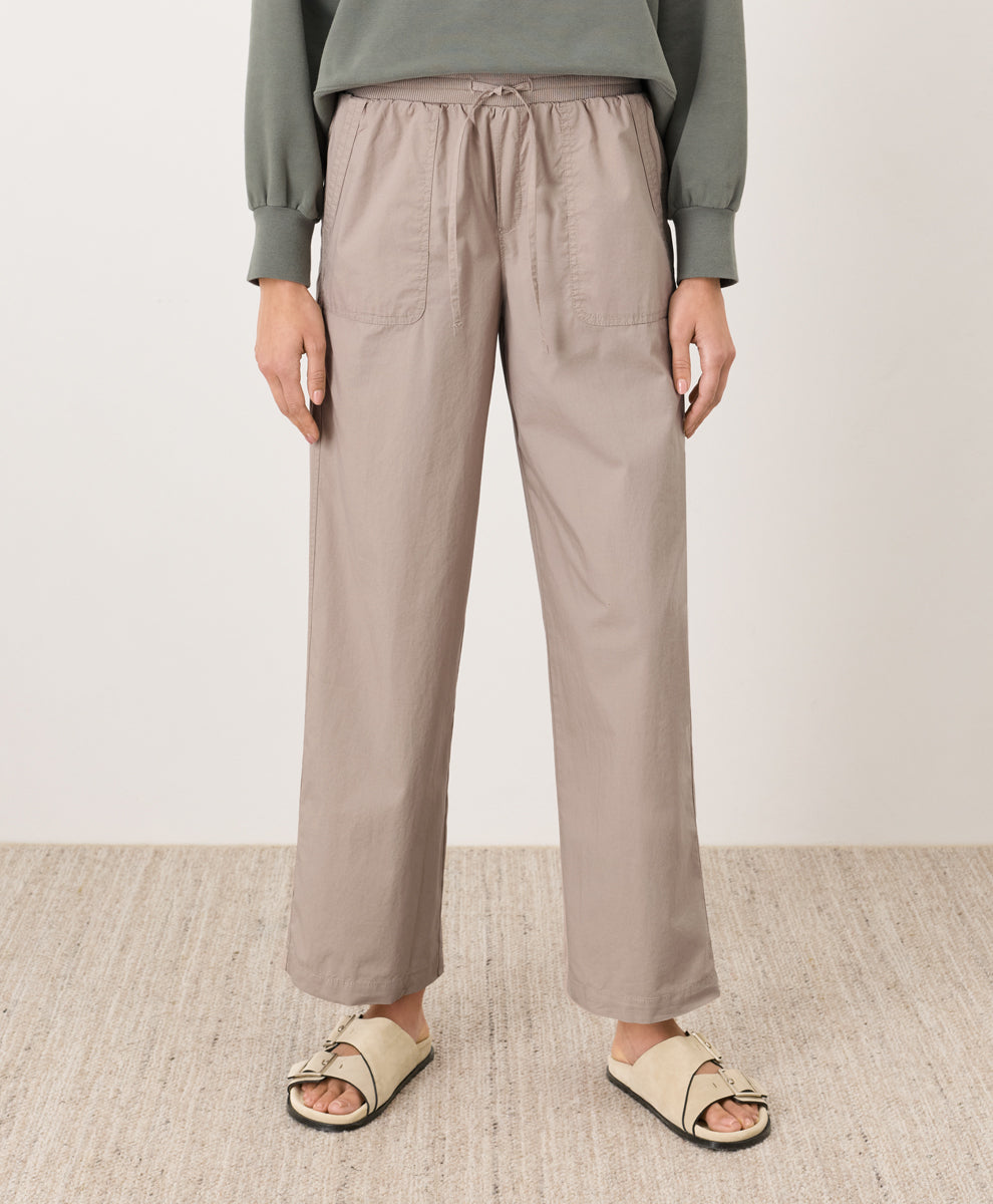 Organic Stretch Poplin Wide Leg Pant