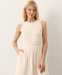 Organic Coastal Double Gauze Smocked Dress
