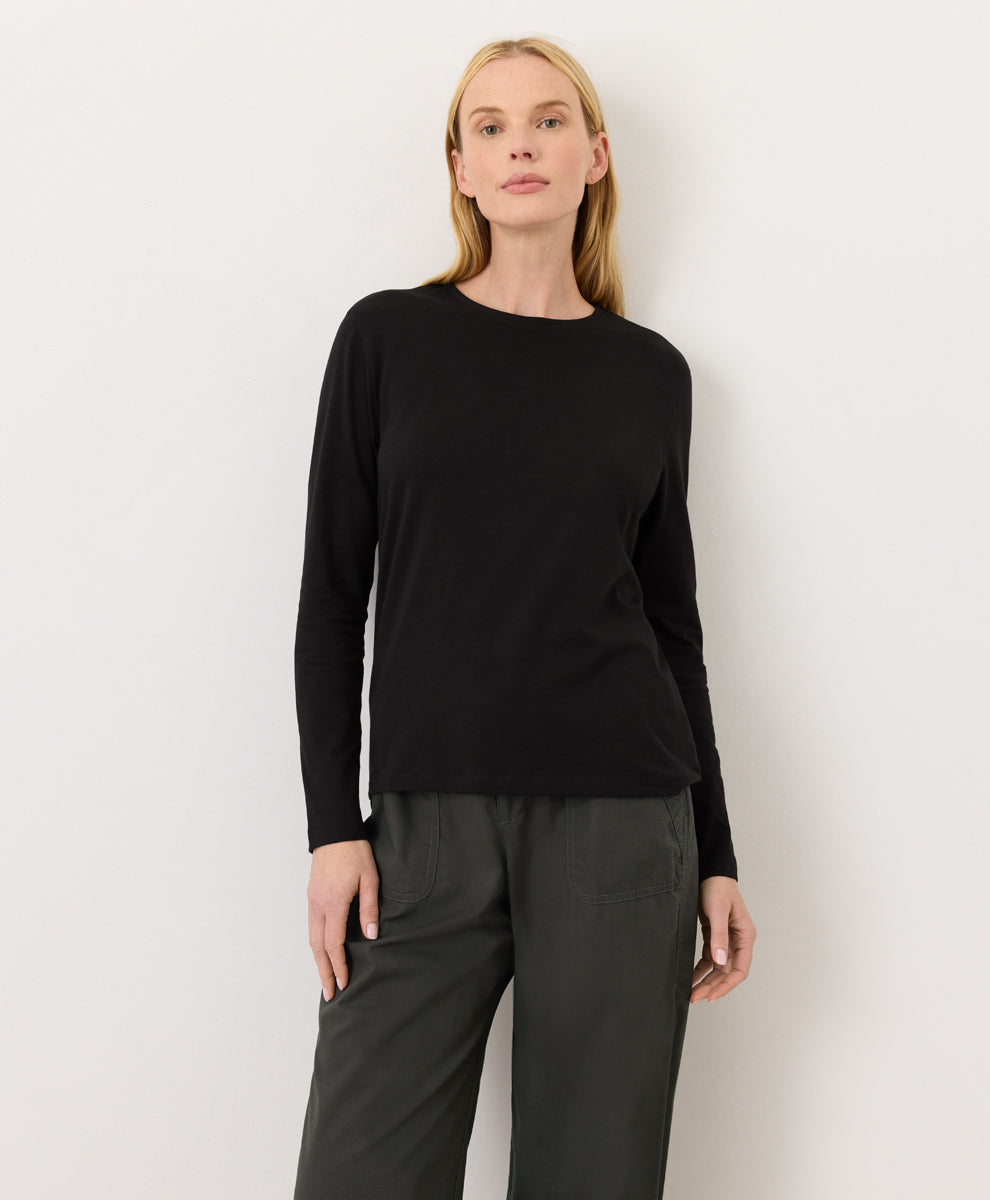 Organic Luxe Essential Crewneck Long Sleeve Tee
