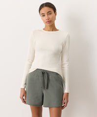 Organic Perfect Rib Crewneck Long Sleeve Tee