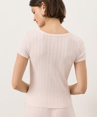 Organic Pointelle Scoop Neck Tee