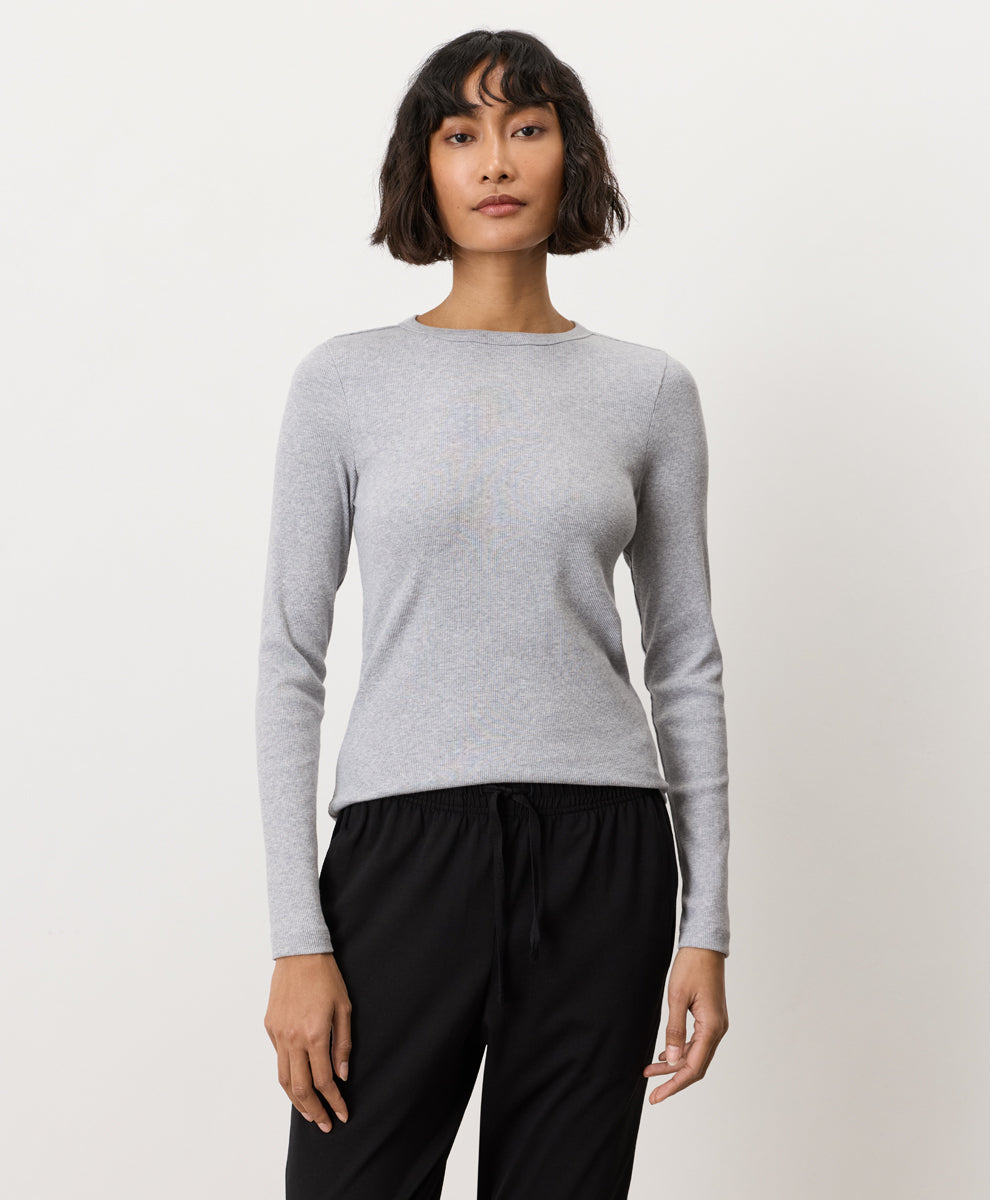 Organic Perfect Rib Crewneck Long Sleeve Tee