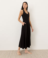 Organic Fit & Flare Open Back Maxi Dress