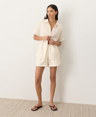 Organic Coastal Double Gauze Curved Hem Short