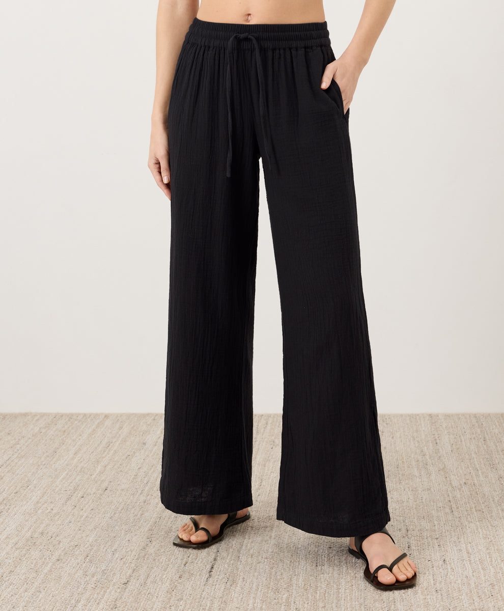 Organic Coastal Double Gauze Split Hem Pant