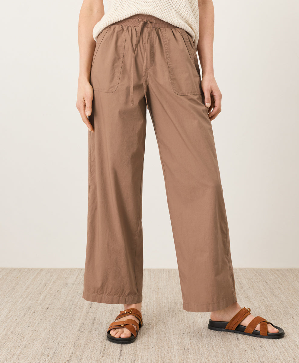 Organic Stretch Poplin Wide Leg Pant